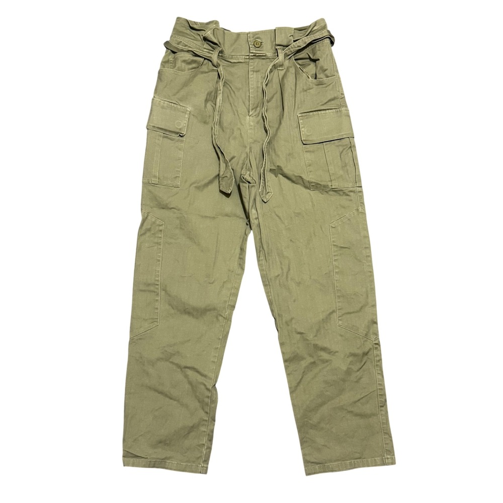 Marissa Webb Collective Olive Green Cargo Pants Paperbag Waist Size 6